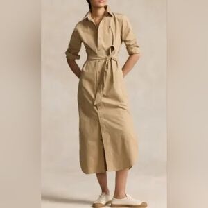 Ralph Lauren Cotton Poplin Midi Dress